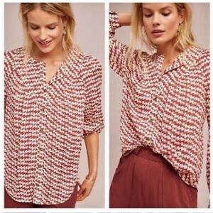 Maeve Anthropologie | Women | Avignon Scotty Dog Print Button Front Blouse